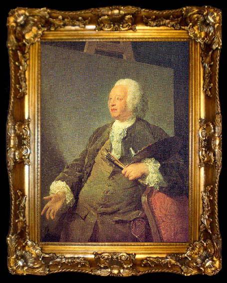 framed  PERRONNEAU, Jean-Baptiste Portrait of the Painter Jean-Baptiste Oudry, ta009-2